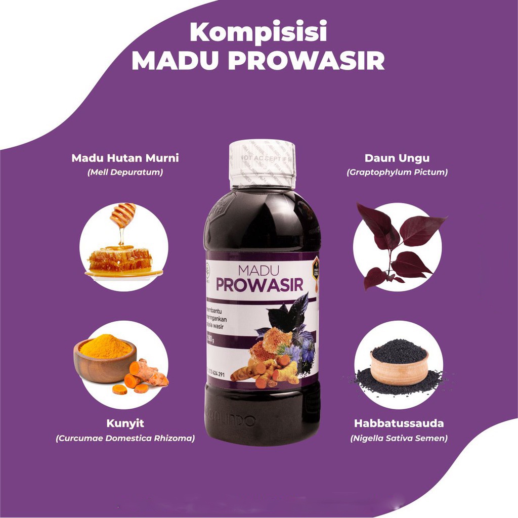 Madu Prowasir Obat Herbal Wasir Ambeien Atasi Benjolan Anus Berdarah BAB