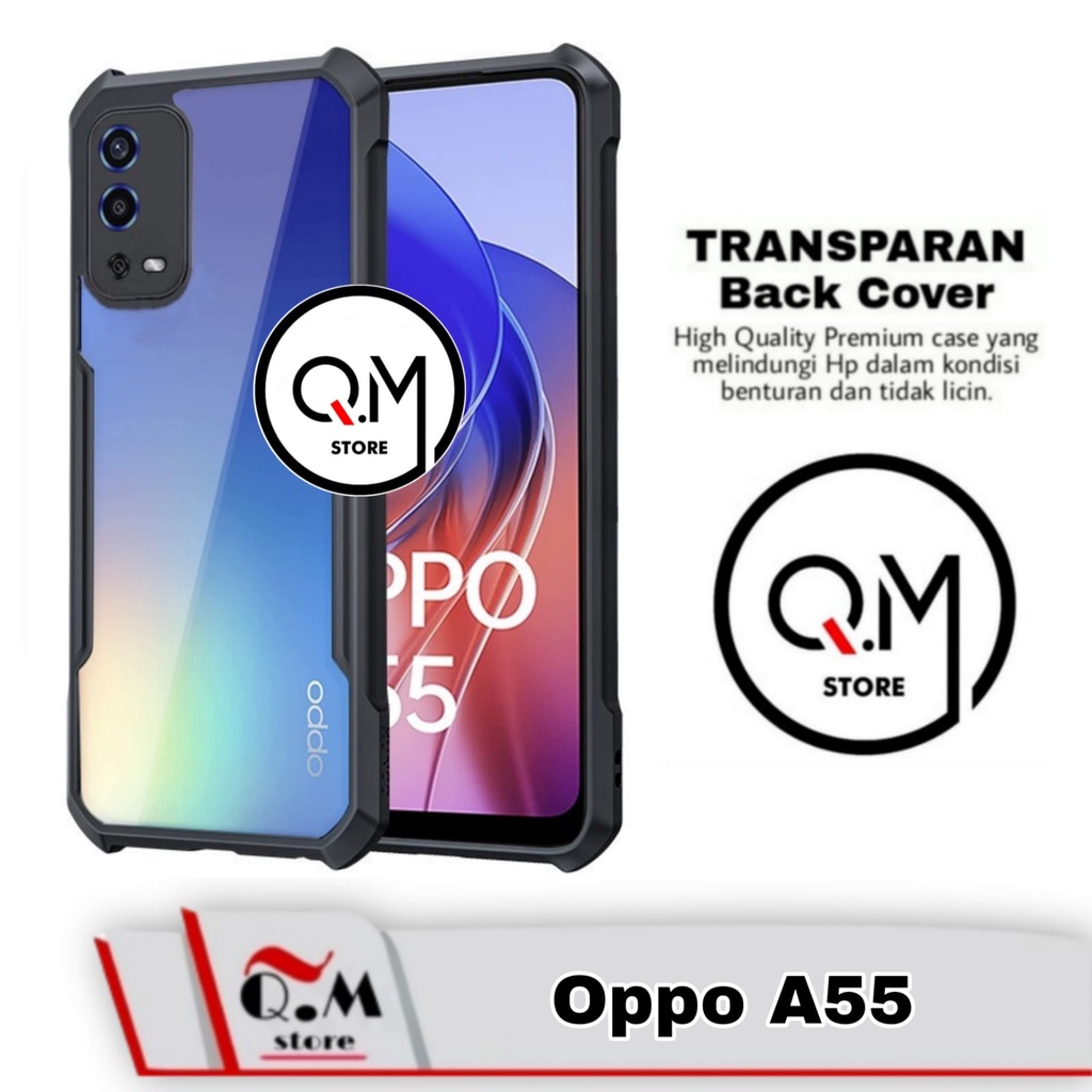 Case Oppo A53 Shockproof Transparent Armor Casing Pelindung Back Cover