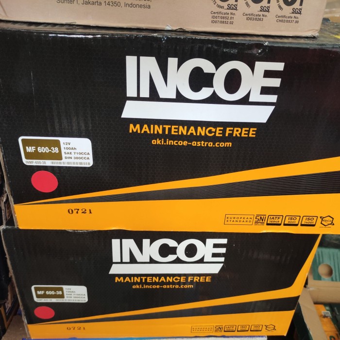 Aki/accu mobil 60038 (100ah) incoe mf