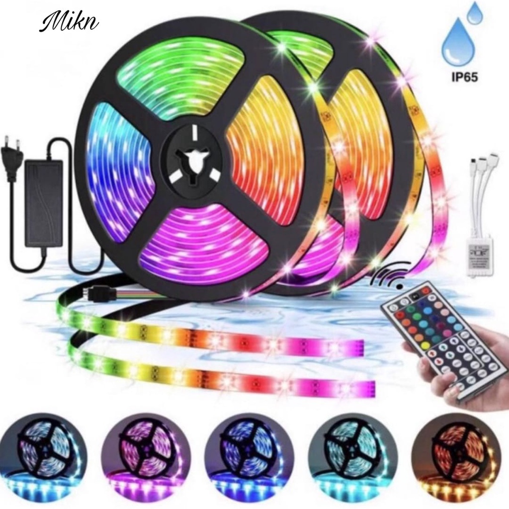 LAMPU LED STRIP 5050 10M remot RGB F WARNA WARNI IP44 AC 220V MIK