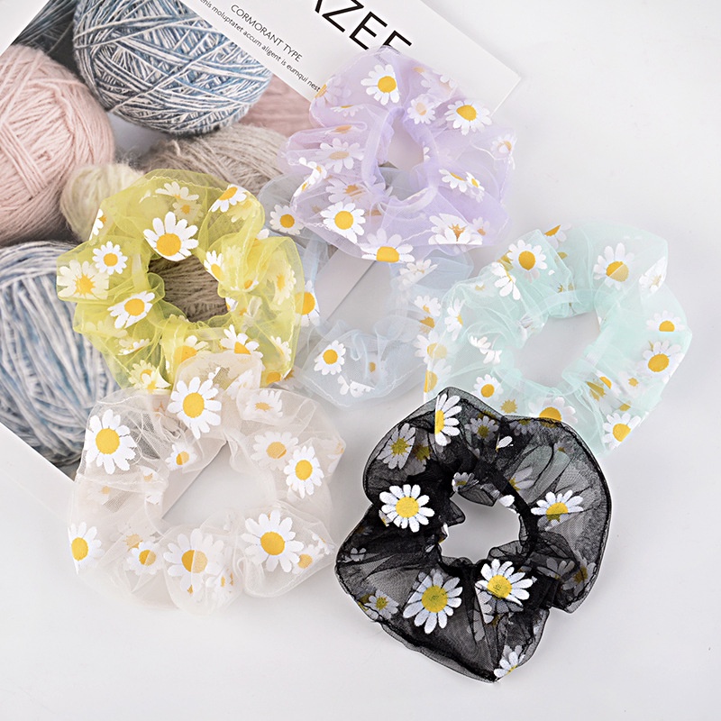 Alibaba1688 Ikat Rambut Tile Flower Scrunchie Hair Tie Fashion Korea