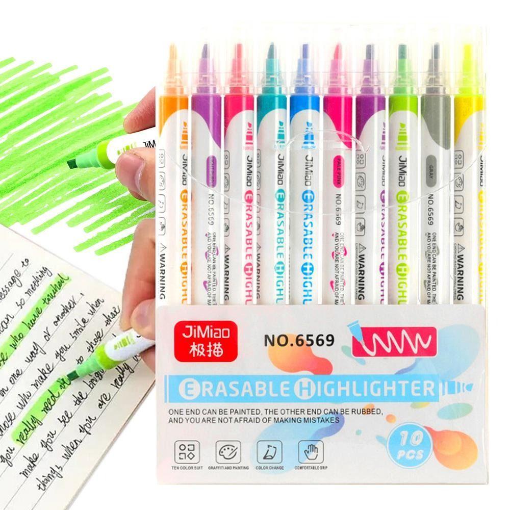 Nanas 10warna /set Stabilo Lukisan/ Tulisan Alat DIY Tangan Akun Fluorescent Pen Spidol Warna