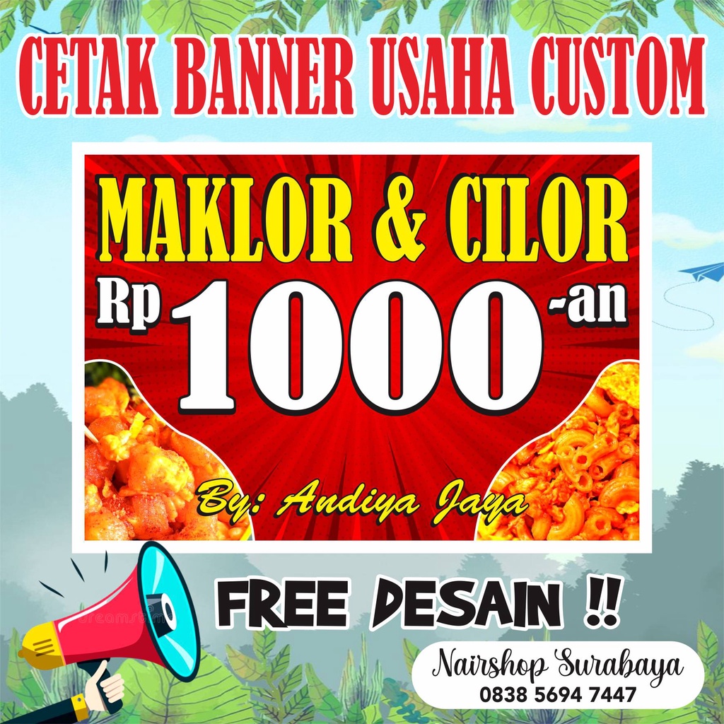 SPANDUK BANNER USAHA / TOKO / UKM / WARUNG / TERMURAH