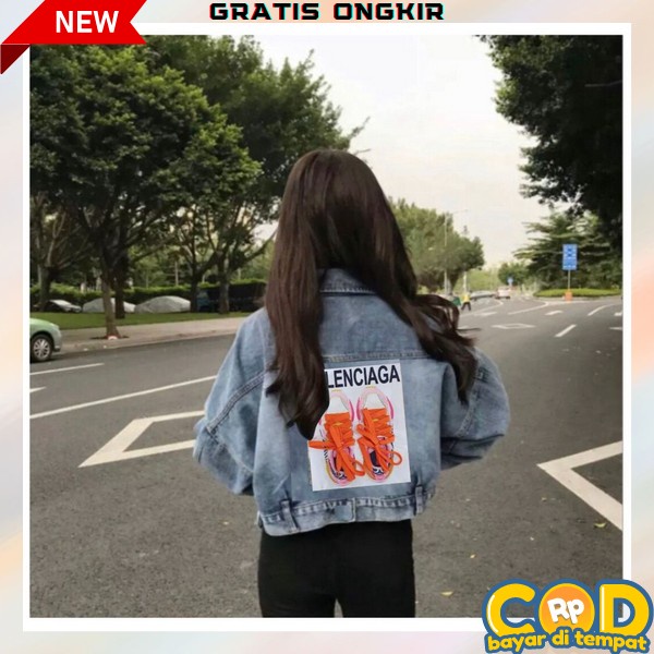 Jaket Jins Crop Oversize Import Jaket Jeans Jins Wanita Jacket Denim Jaket Oversize Jaket Jeans Jake