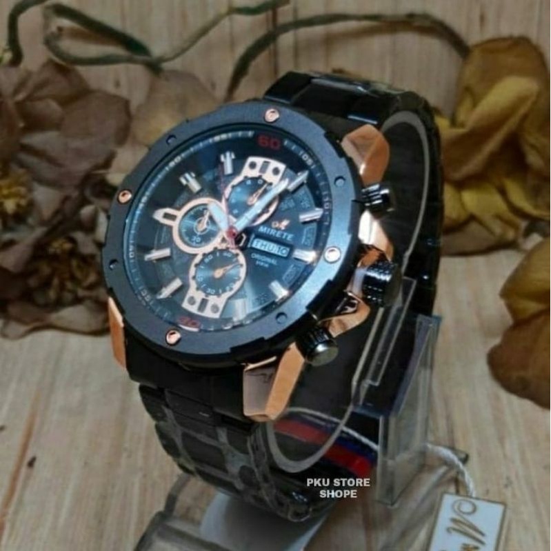 JAM TANGAN PRIA IMPORT MIRETE WATER RESISTANT 3M