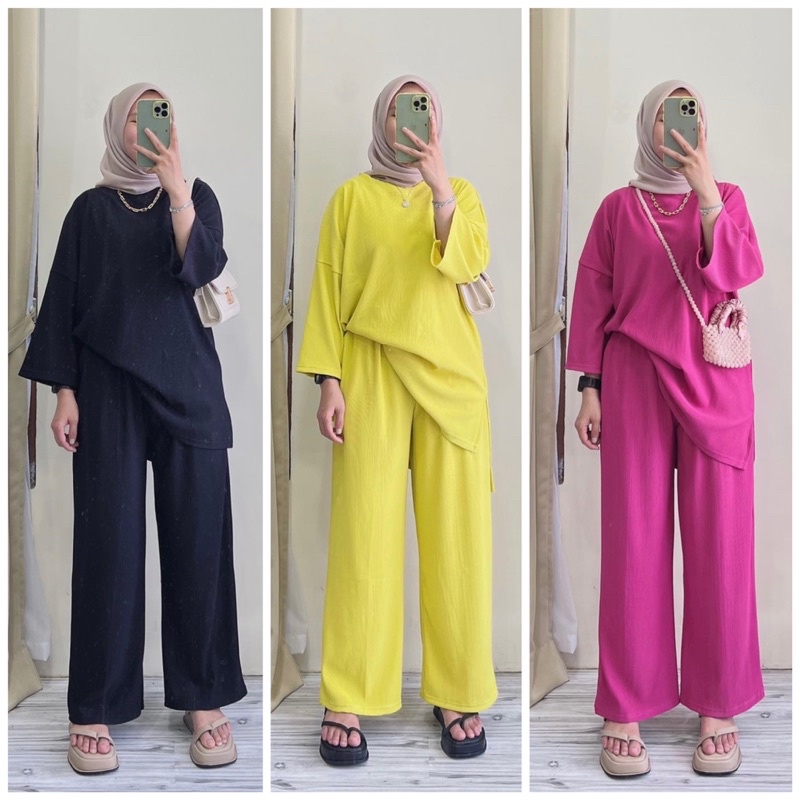 5011 setcel jumbo setelan oversize setelan celana wanita set daily hanover merk clarke