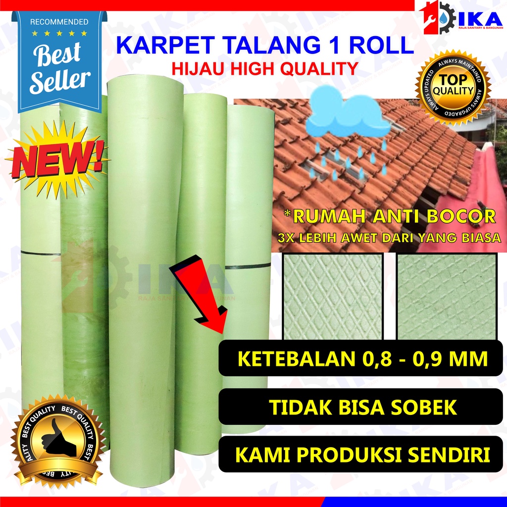 Karpet Talang Air 30 35 Meter 90 (Bersih 86cm) Hijau Pabrikan READY !!