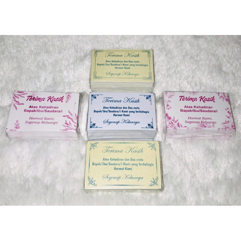 (1 pack 100pcs) Kartu Ucapan Pernikahan Thanks Card Kartu Ucapan Terima Kasih Pernikahan Wedding / Souvenir Pernikahan Murah Barru