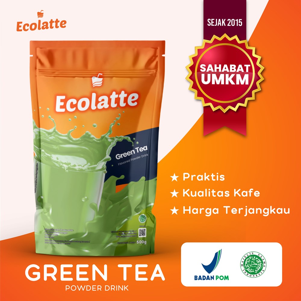 [1 KG ] ECOLATTE GREENTEA 1 KG Powder Drink Bubuk Minuman Enak Jakarta HALAL BPOM