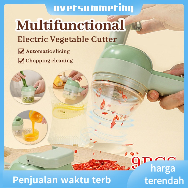 Food Chopper 4 in 1 usb /alat pemotong sayuran/alat pemotong bawang putih elextrik 4 in 1 model genggam atau blender cabe