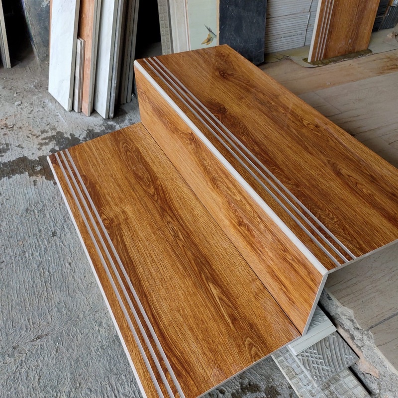 Jual Geanit anak tangga Nuca dark brown motif kayu custom size | Shopee