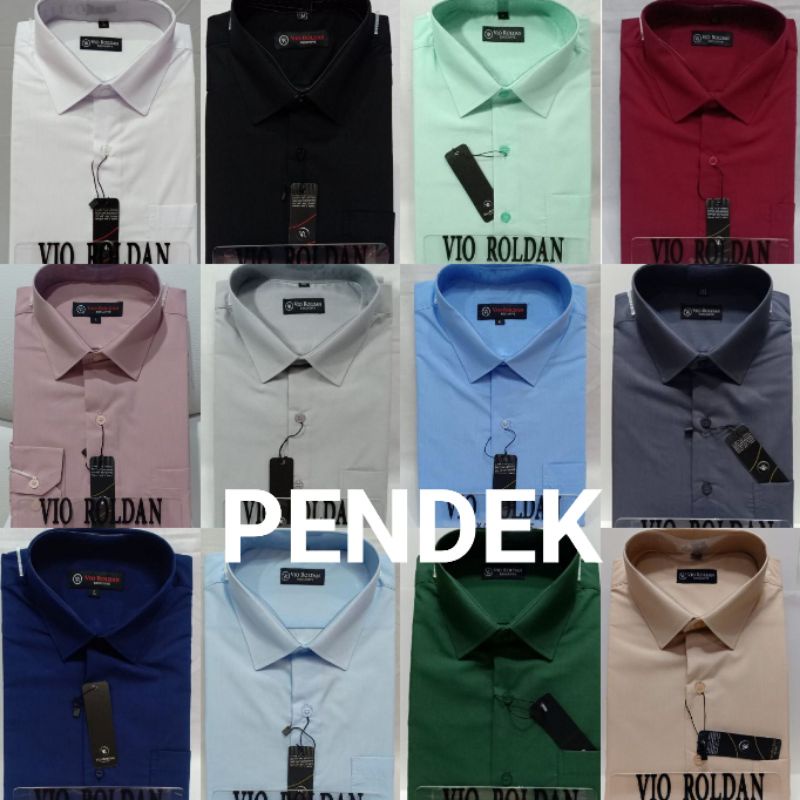 VIO ROLDAN Kemeja Pria Lengan Pendek Polos Best Seller