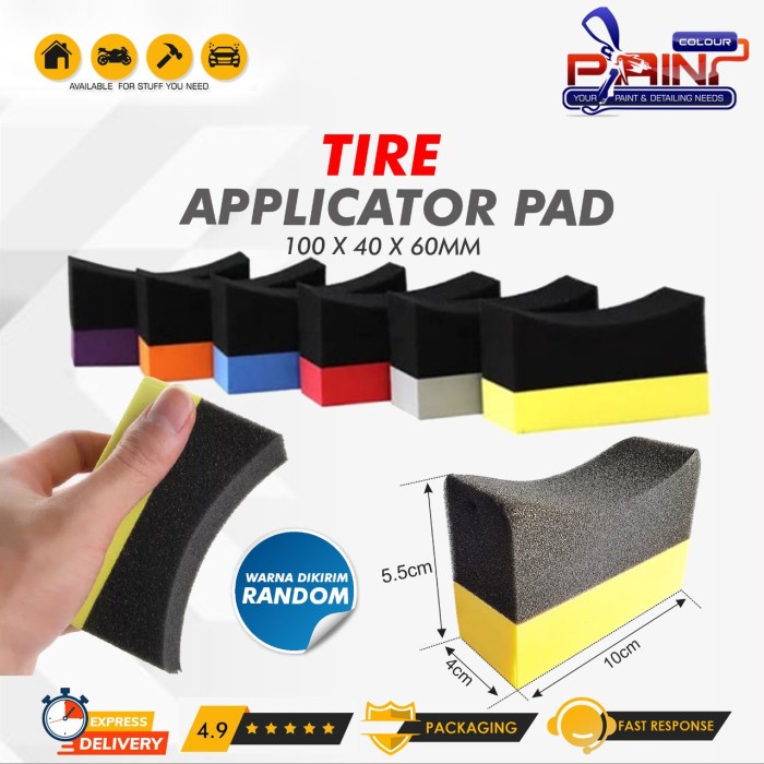 Tire Applicator Pad untuk Semir Ban, Busa Aplikator Ban Mobil Motor