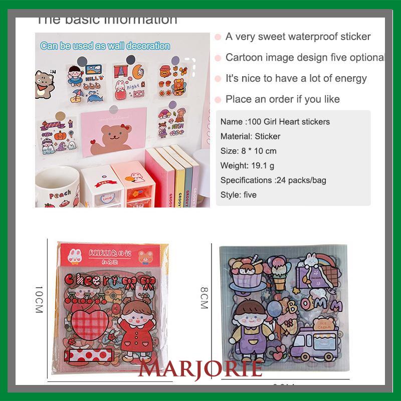 20PCS/Set Stiker Motif Kartun Korea Lucu Anti Air Dekorasi pola kecil Handbook Scrapbook DIY-MJD