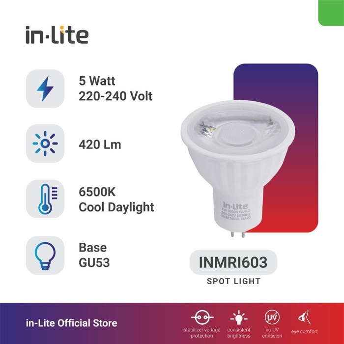 LAMPU MR16 MR 16 INLITE IN-LITE 5W 5 W 5WATT 5 WATT