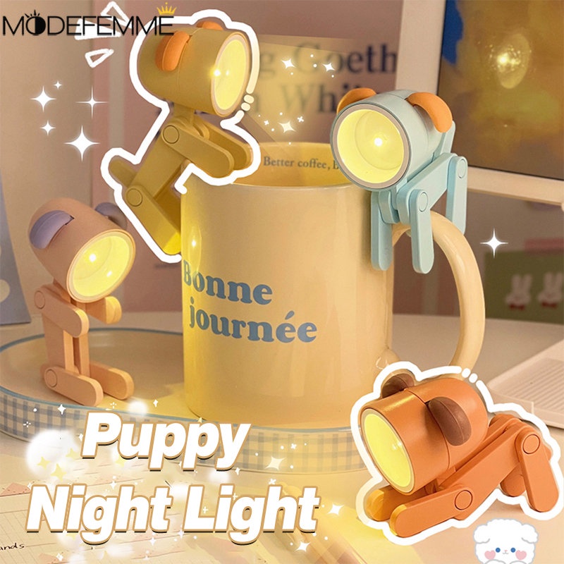 Lampu Baca LED Tenaga Baterai Bentuk Anak Anjing Lucu