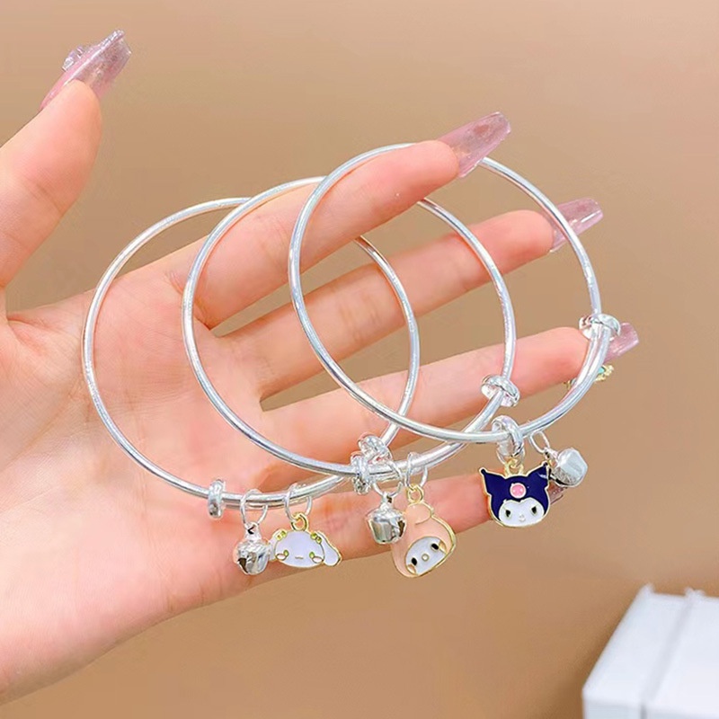 Gelang Giok Guigou Bell Adjustable Warna Silver Untuk Wanita