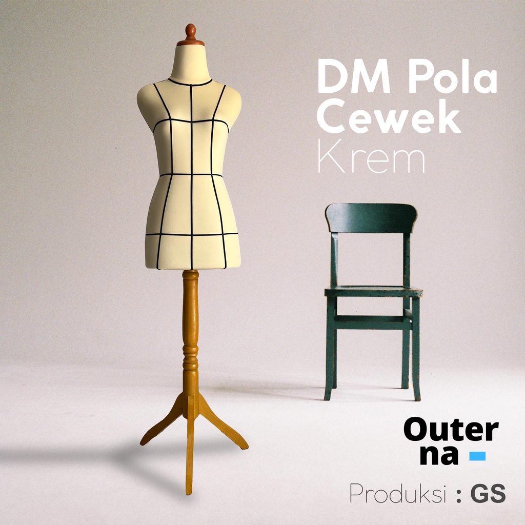Manekin Wanita Pola Krem Kaki Kayu / besi | Manekin Cewek | Patung Baju Wanita | Patung Display | Ma