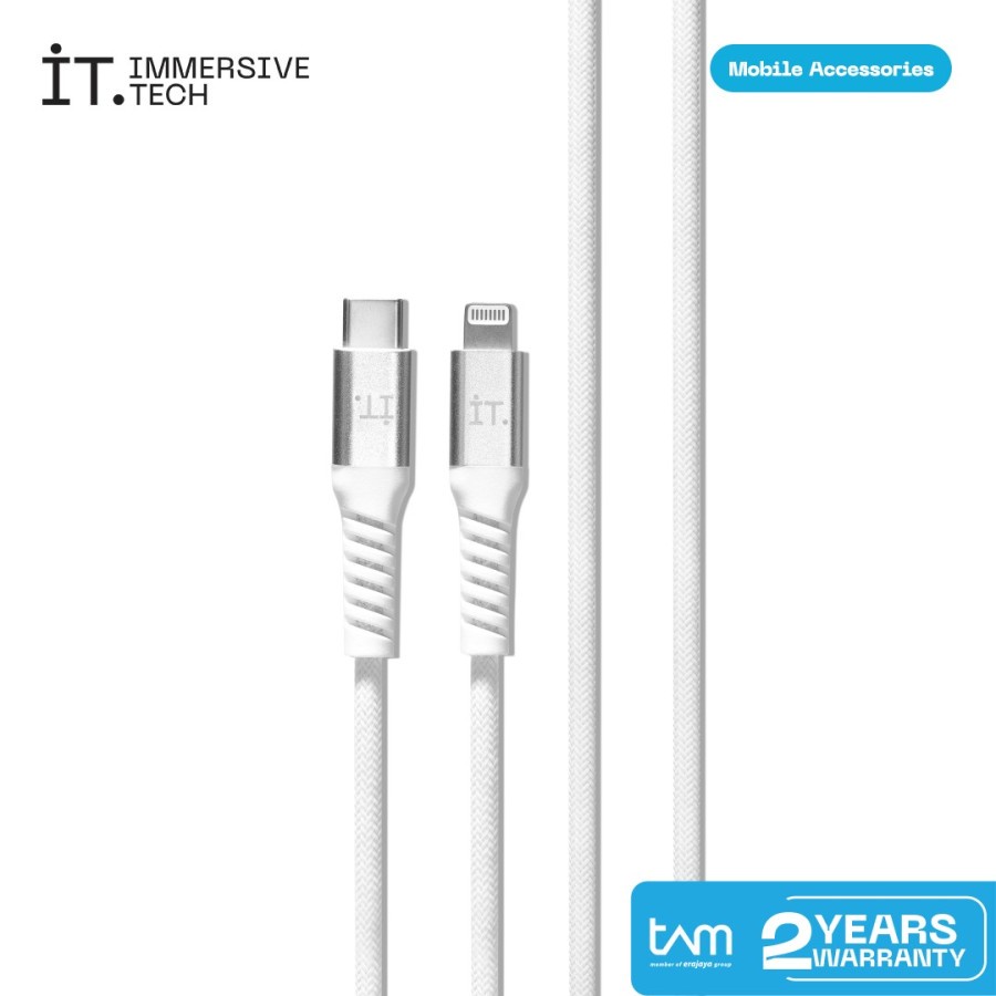 IT Power Connector - USB C to Lightning Cable 2M - White