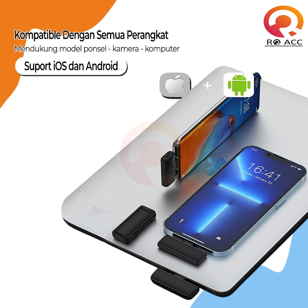 [RO ACC]NVN-MC01 MIC CLIP ON WIRELESS 2IN1 WITH CHARGING DOCK DUAL MICROPHONE WIRELESS