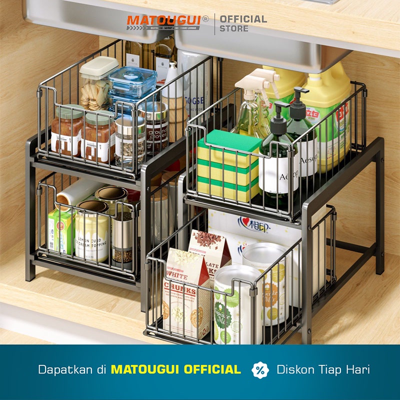 Jual Matougui Rak Dapur Bawah Wastafel Kitchen Rack Rak Kabinet