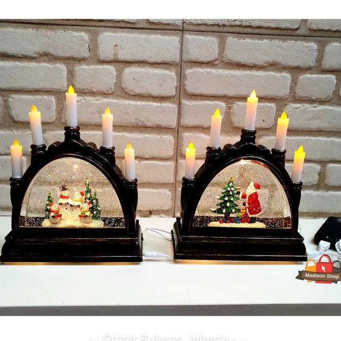 

BEST QUALITY - LENTERA 5 LILIN SNOW GLOBE NATAL MUDAH KADO NATAL PREMIUM DEKORASI