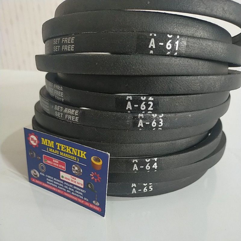 Vanbelt A61 A62 A63 A64 A65 Tali Ban Kipas Bando Mbi Mitsuboshi Vpower Van Fan Belt A 61 62 63 64 65 V V- Pan Panbelt Fanbelt A-61 A-62 A-63 A-64 A-65