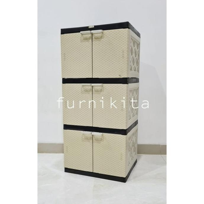 

LEMARI PLASTIK BABY AKAKO MINI ROTAN ANYAM SUSUN 3 4 stock ready