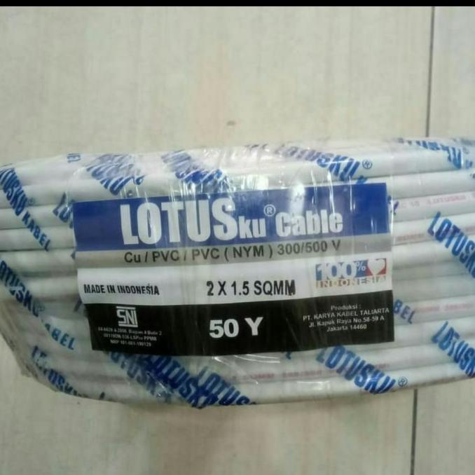 Kabel NYM 2X1.5 tembaga murni LOTUS SNI