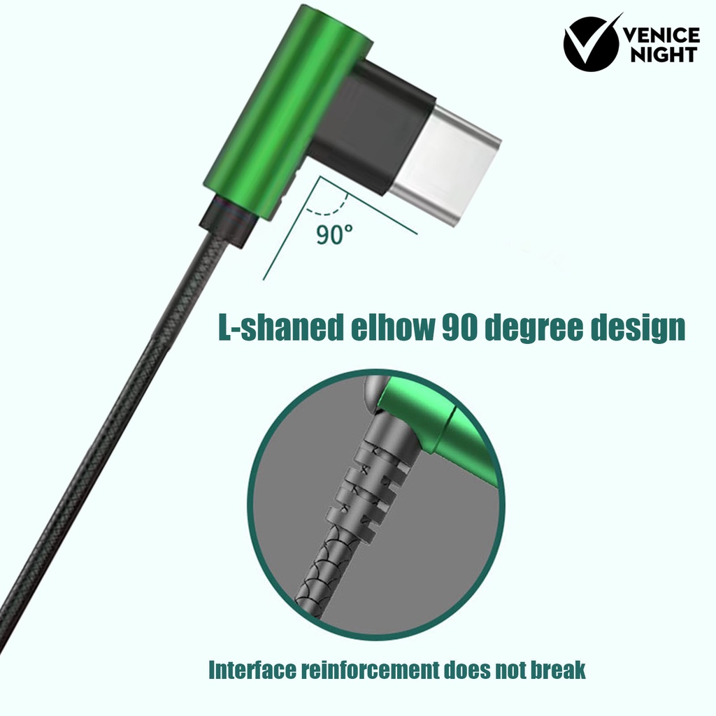 (VNEP) (Berkabel) Earphone In-ear HiFi Stereo Sound Elbow Design Type-C Sport Gaming Headset with Mic for Mobile Phone