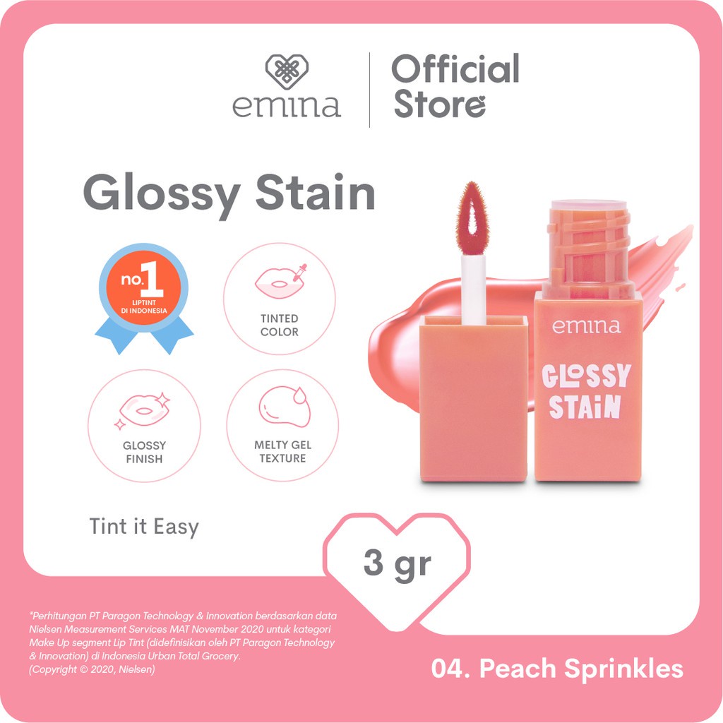 ✨ AKU MURAH ✨Emina Glossy Stain 3 g / Lip Tint Bibir Glossy SERIES