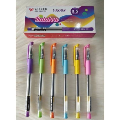 

Pulpen Gel Rainbow / Pena Gel 0.5mm / Pen Pelangi (12Pcs)