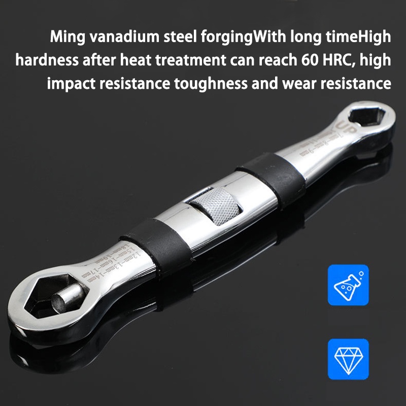 Kunci Ring Pas Rachet Universal/Kunci Pas Double-Head Key Ratchet/Double Head Adjustable Wrench