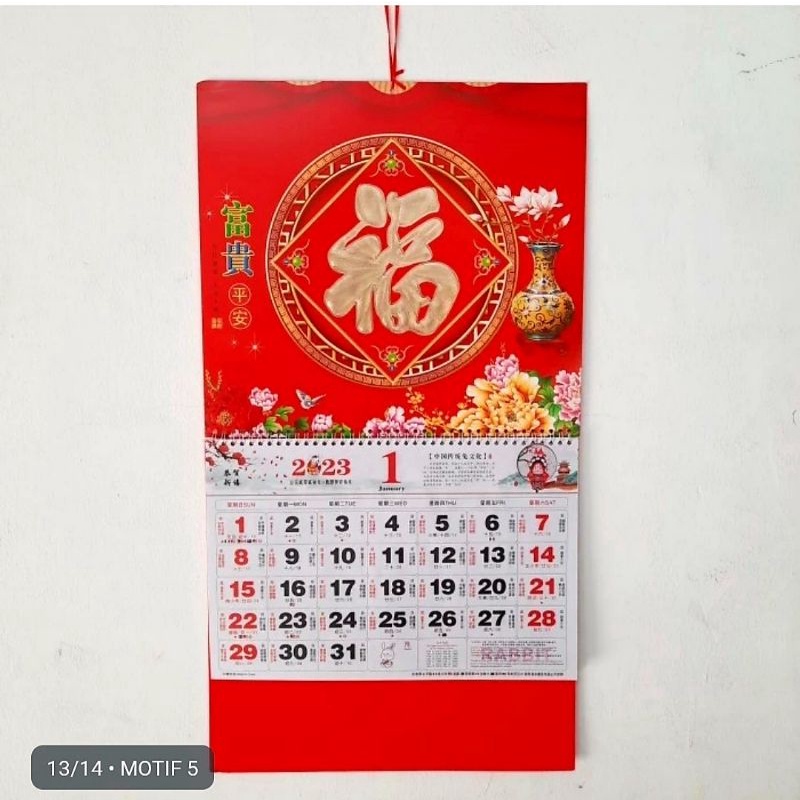 Kalender 2023 Bulanan Kalender Kelinci FU Hoki Termurah Harga Grosir