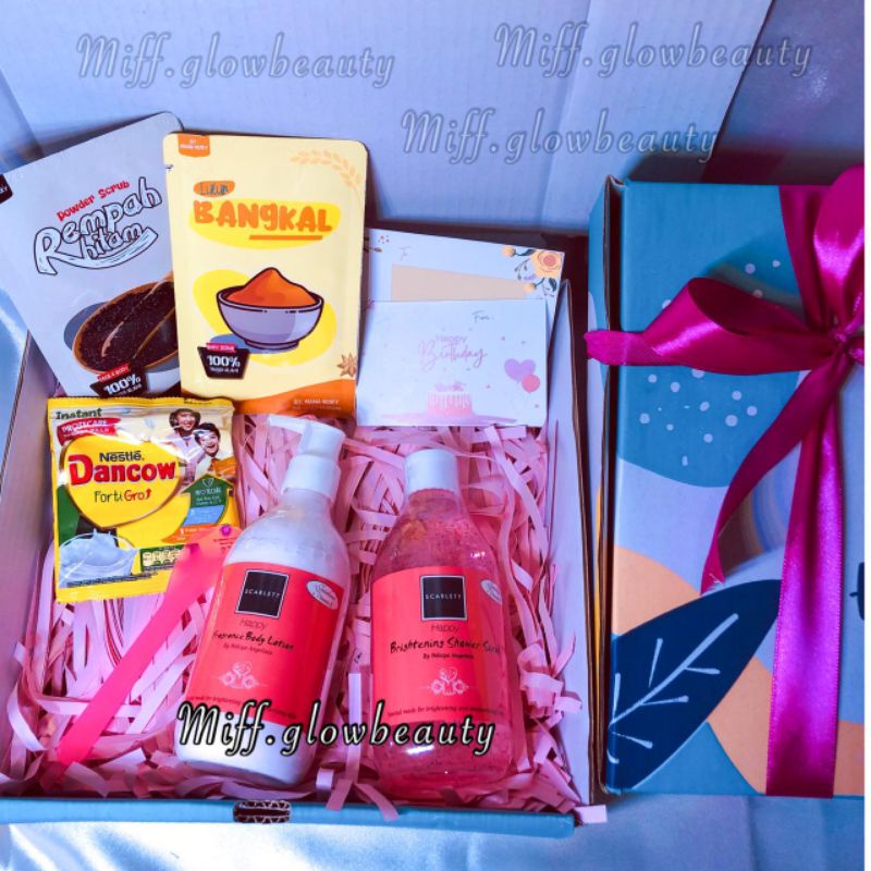 Miffglow - Hampers scarlett whitening body lotion kado unik kado cewek kado ulang tahun scarlett paket hemat