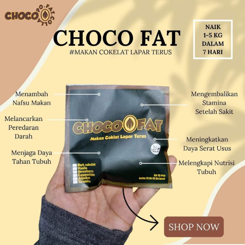 

Chocofat Coklat gemuk, Coklat penambah nafsu makan