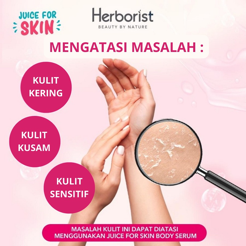 Herborist Juice For Skin Body Serum 180ml Handbody Hand Body Lotion Hanbody HB Hendbody Henbody Herborist Herborits Herboris Body Lotion Whitening Booster Serum Hb Pemutih Tubuh Badan Ampuh Bpom