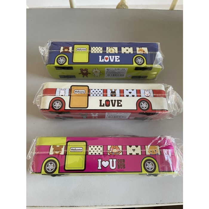 

Pencil case kaleng tingkat bentuk bus satuan RATU.OS25