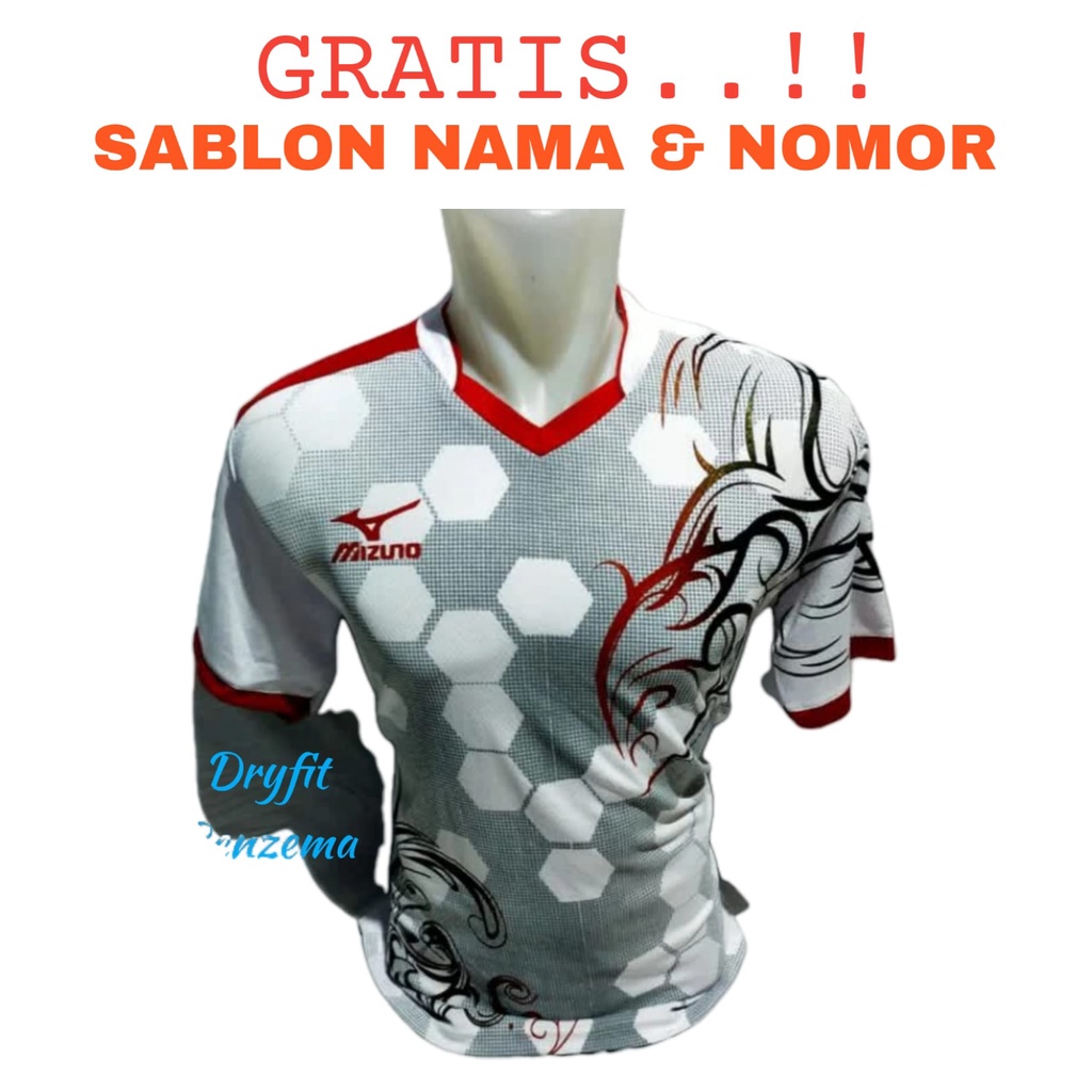 ( FREE SABLON NAMA &amp; NOM0R ) Baju olahraga badminton bulutangkis bola futsal volly baju atasan dewasa terbaru