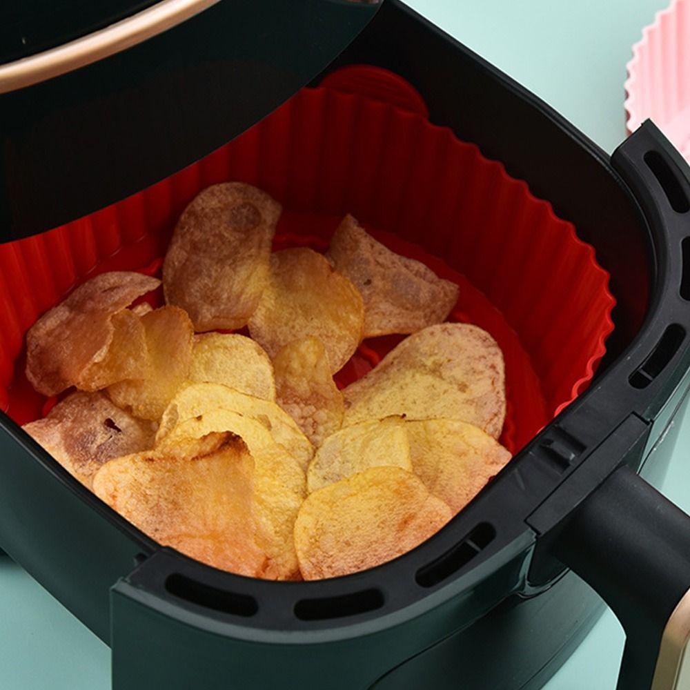 R-FLOWER Menebal Panci Silikon Bulat Grill Pot Tray Masak Reusable Pizza Plate Baking Basket