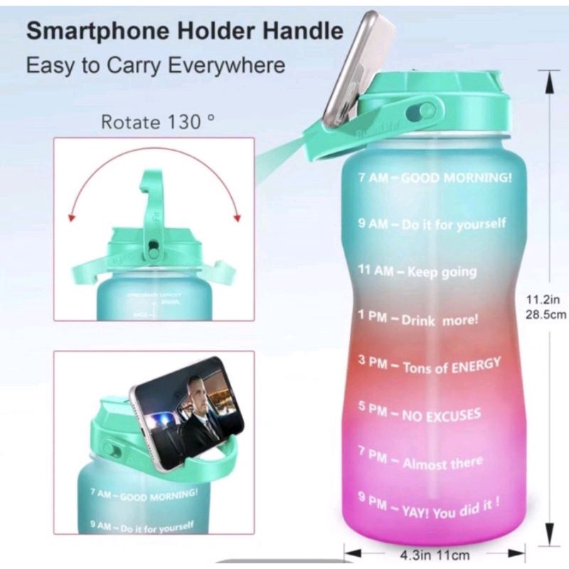BLESSHOP Botol Pelangi Viral Botol Minum Besar Botol Minum Yakult