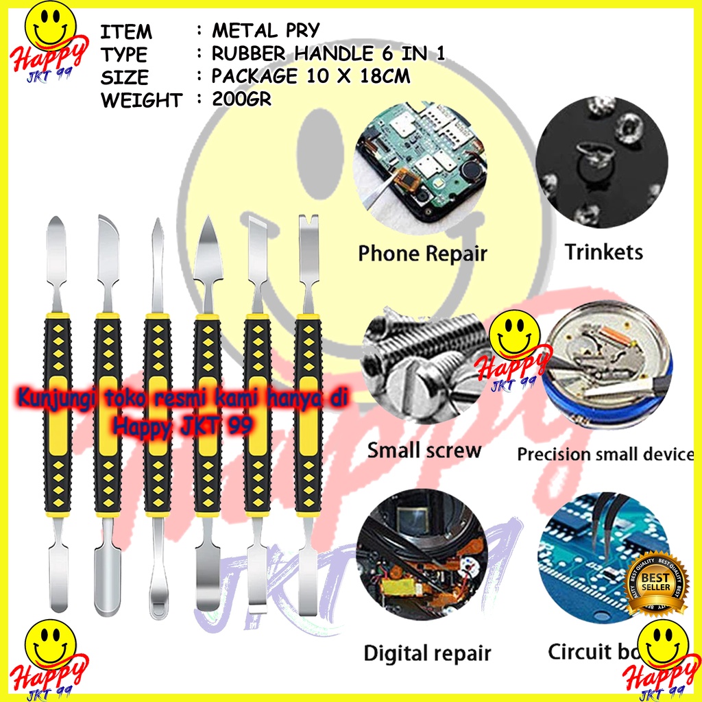 ALAT PEMBUKA CASING KESING OPENING TOOL LCD PENCONGKEL 6IN1 STAINLESS