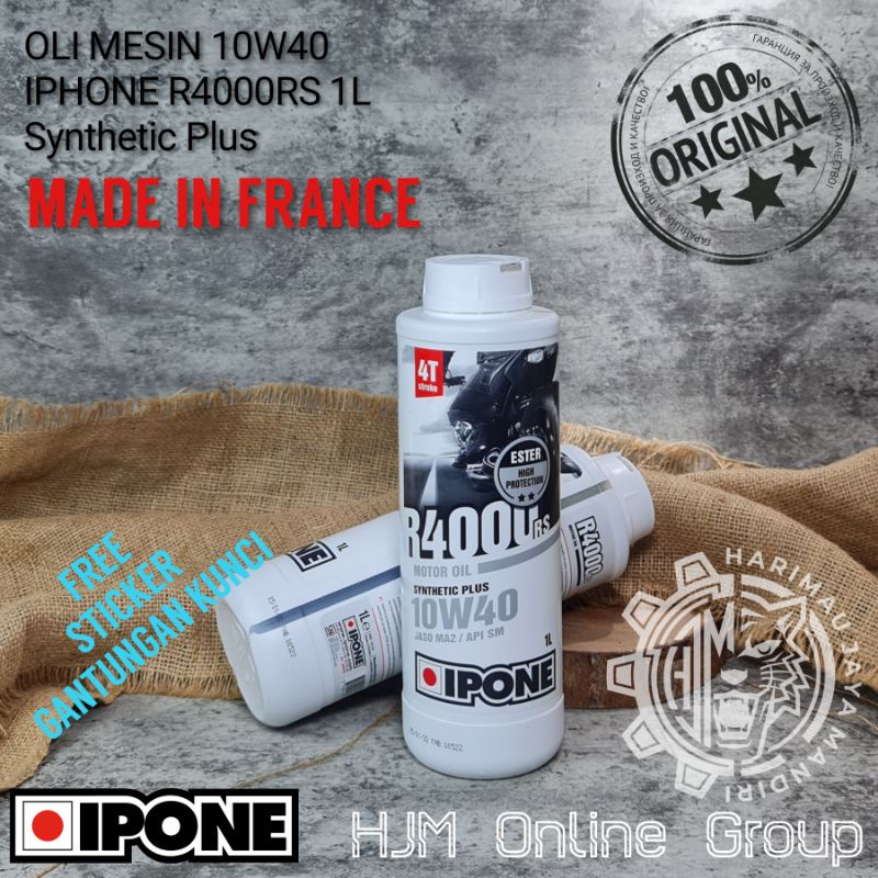 OLI MESIN MOTOR 4 TAK IPONE R4000 RS 10W40 10W-40 1L ORIGINAL FRANCE