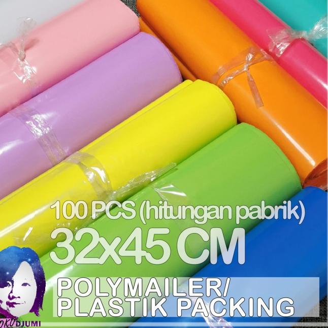 

100 PCS 32x45 cm Plastik Packing / Polymailer / Bungkus Online - Biru