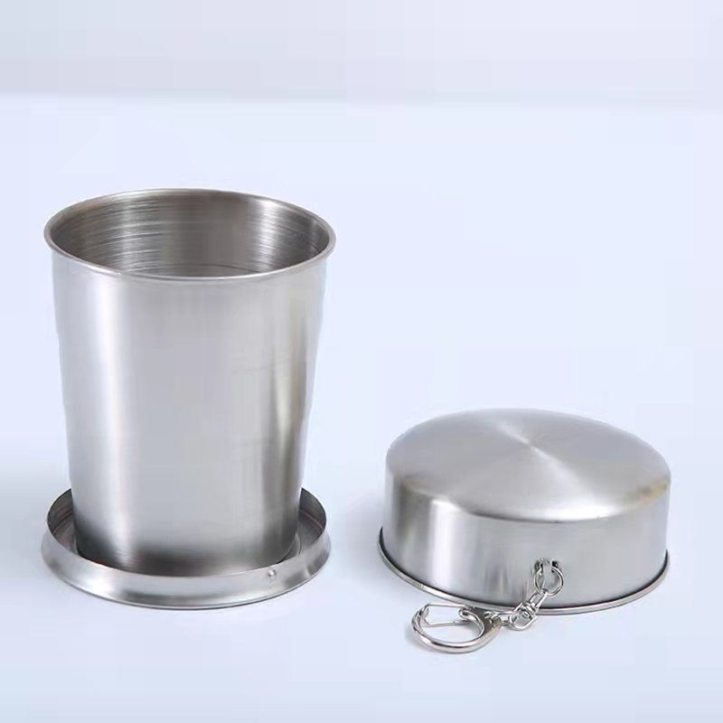 ♚𝐓𝐒 𝟖𝟎𝟖♚Gelas Lipat Stainless Portable Camping Folded Cup Stainless Steel