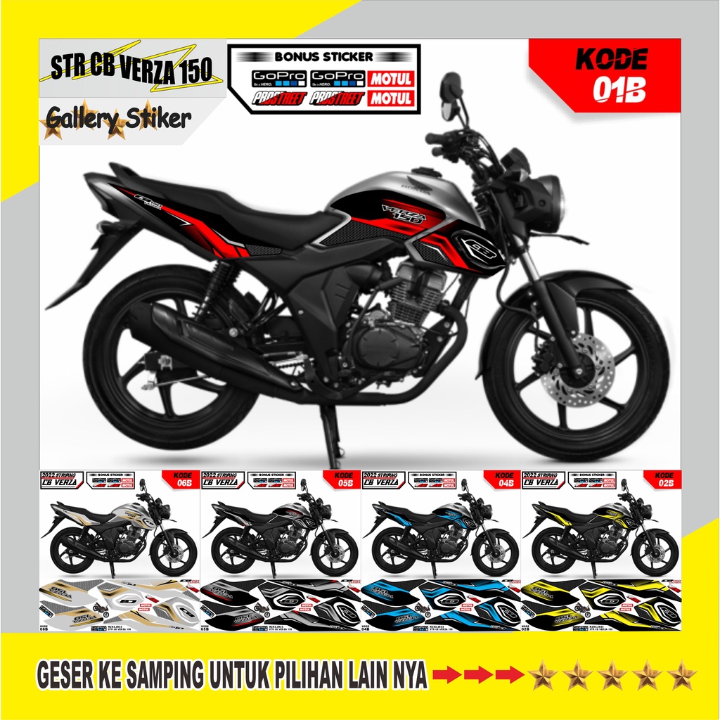 Sticker Stiker CB VERZA 150 Variasi - Striping cb Verza 150 - decal CB Verza 150 - Aksesoris Body Mo