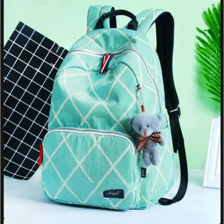 Diobrale - Tas Ransel Anak Perempuan Karakter Lucu TK SD SMP Simple Kasual Backpack Korean Style Murah 2023