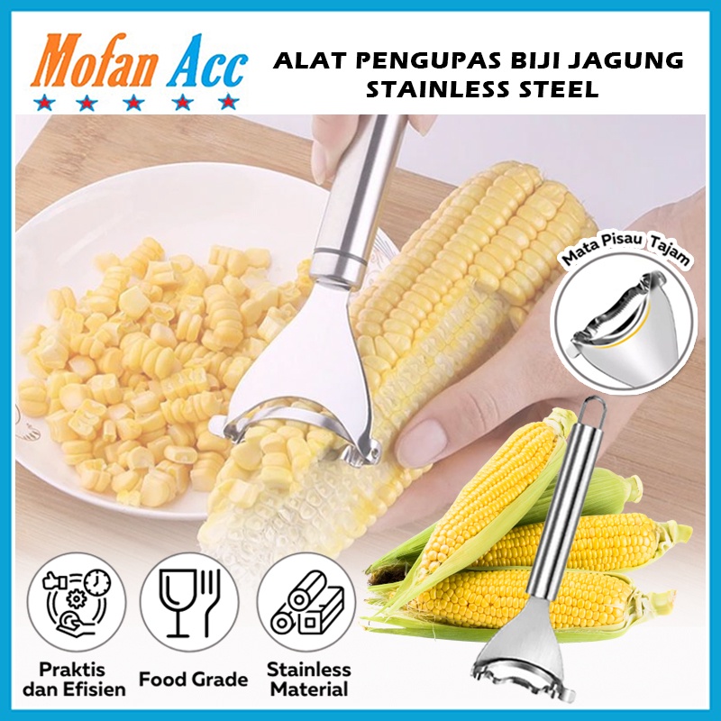 	 Alat Pengupas Jagung Stainless Steel - Parutan Biji Jagung Mudah Dan Praktis Corn Peeler Stripper Pisau Serut Perontok Rumah Tangga Alat Dapur Mofan Accessories Mofanaccessories Mofan Acc	