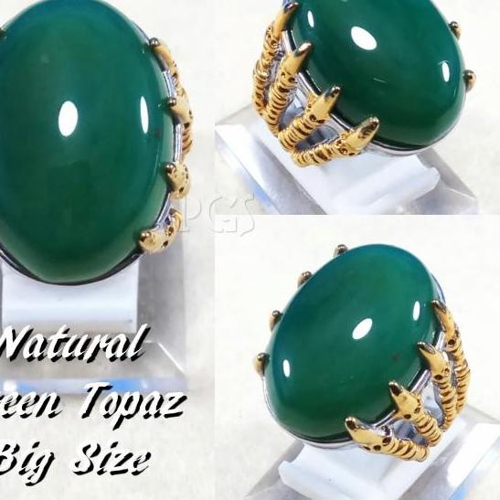 CINCIN BATU AKIK NATURAL GREEN TOPAZ HIJAU - 7