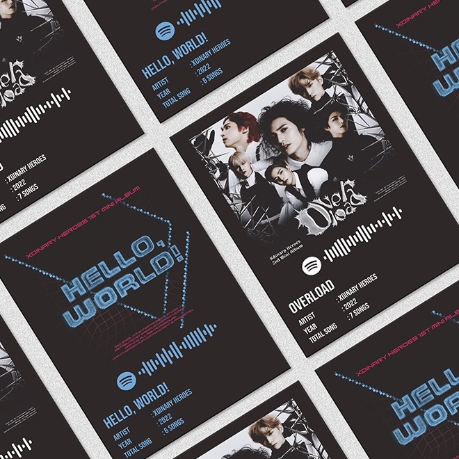 Kpop Spotify Poster A5 - Xdinary Heroes / XH
